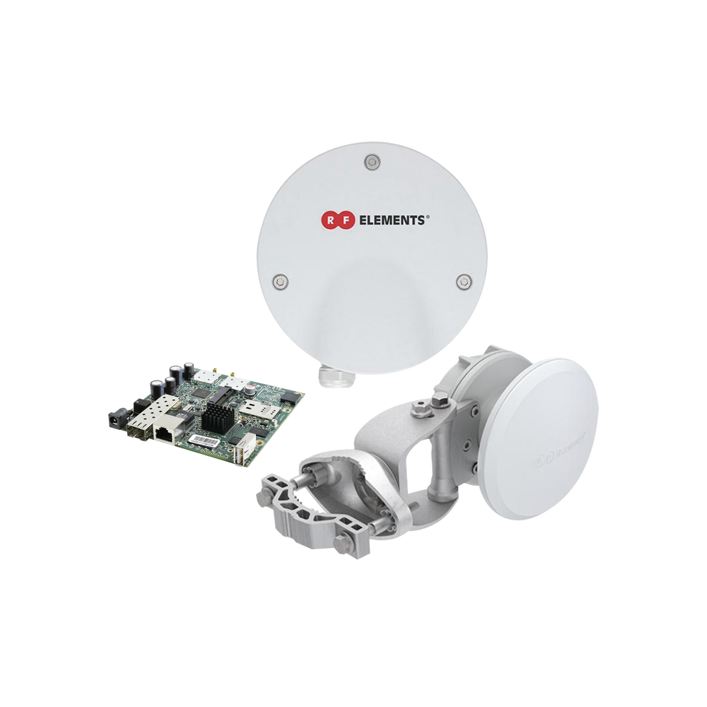 Kit RF Elements con Mikrotik incluye tablilla RB922UAGS-5HPACD con TwistPort y antena simétrica de 90 grados