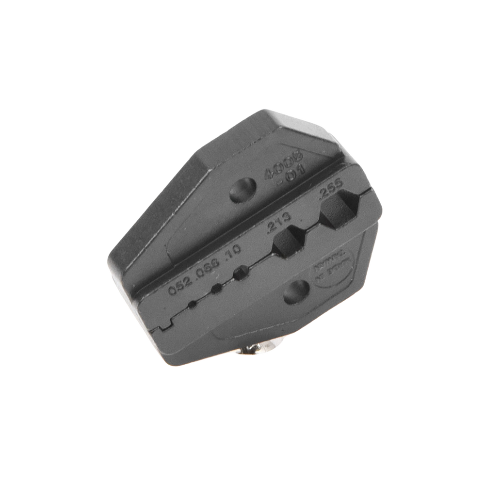 Mordaza para Plegar Conectores de Anillo en RG-58/U, RG-59/U, RG-142/U, RG-8/X en tamaños 0.052", 0.068", 0.100", 0.213" y 0.255".