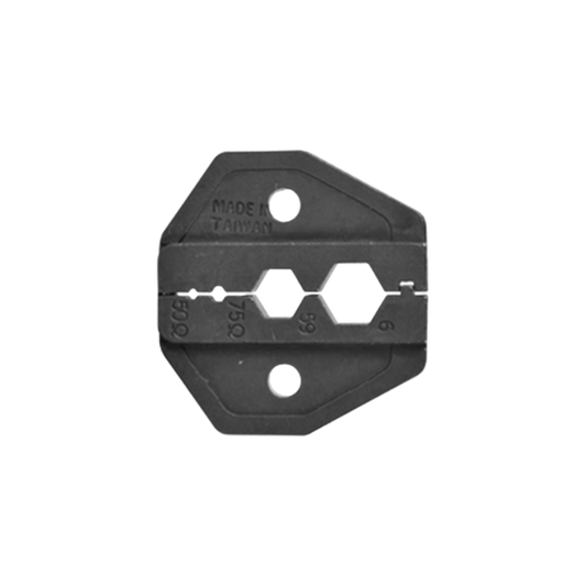 Mordaza para Plegar Conectores de Anillo en RG-6/U, RG-59/U, con tamaños 0.324", 0.255", 0.068" y 0.042".