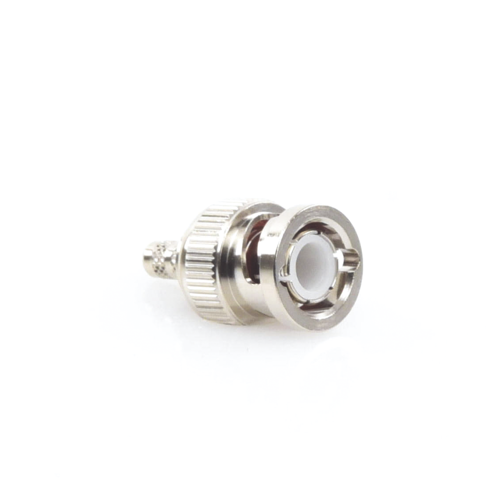 Conector BNC Macho de Anillo Plegable para Cable LMR-195, RG-58/U, RG-142/U, Níquel/ Oro/ Delrin.