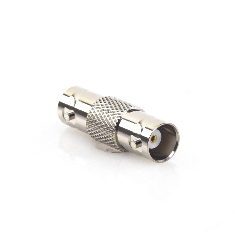 Adaptador Tipo Barril para 50 Ohm de Conectores BNC Hembra a BNC Hembra, Niquel/Oro/Polipropileno.