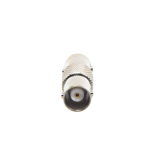 Adaptador Tipo Barril para 50 Ohm de Conectores BNC Hembra a BNC Hembra, Niquel/Oro/Polipropileno.