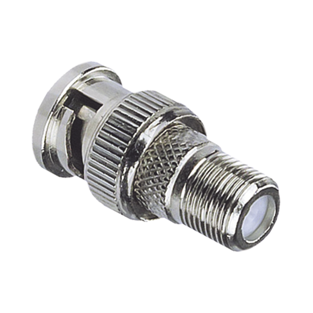 Inline Video Adapter, BNC Male to F Female Connector, 50 Ohm, Nickel/Gold/Teflon.