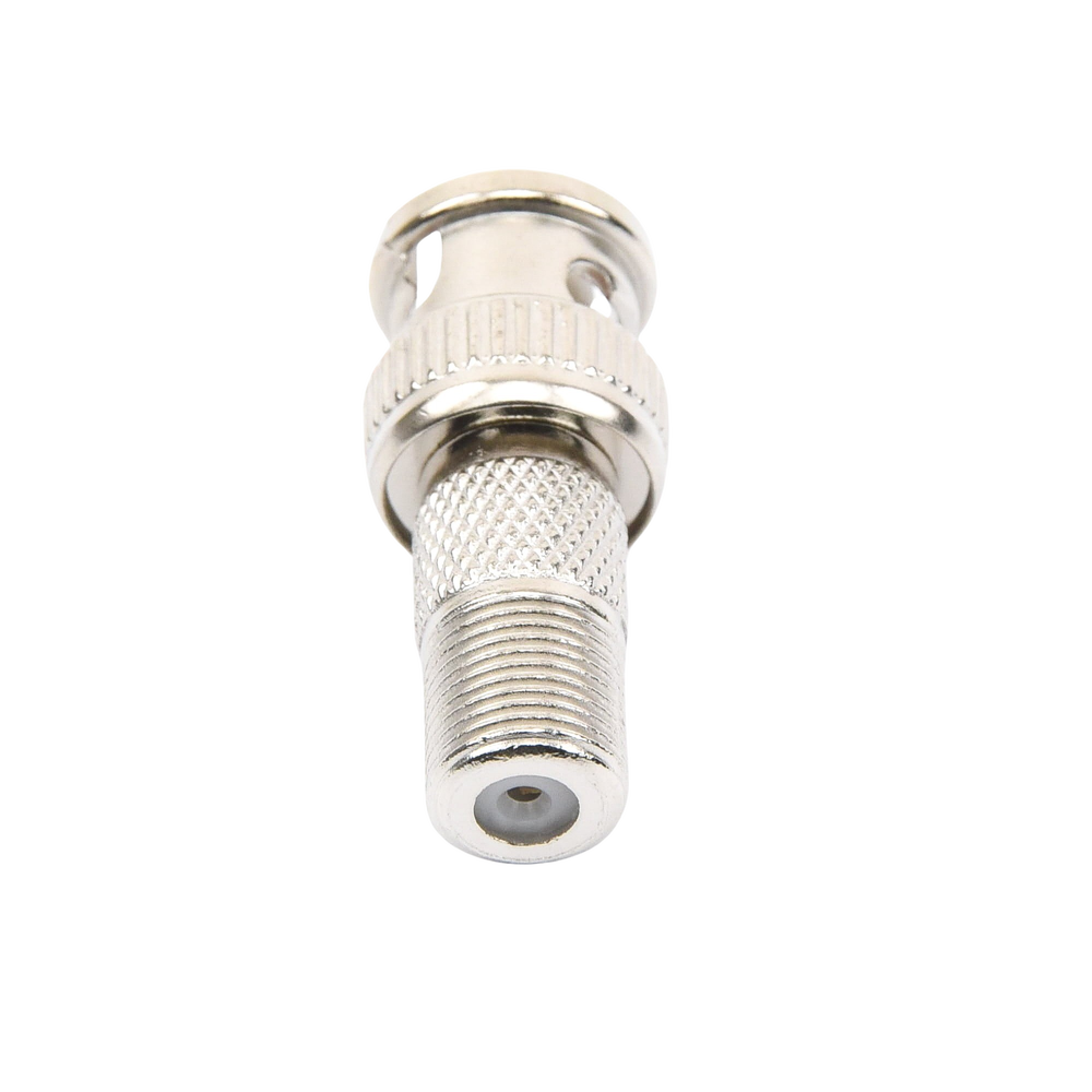 Inline Video Adapter, BNC Male to F Female Connector, 50 Ohm, Nickel/Gold/Teflon.