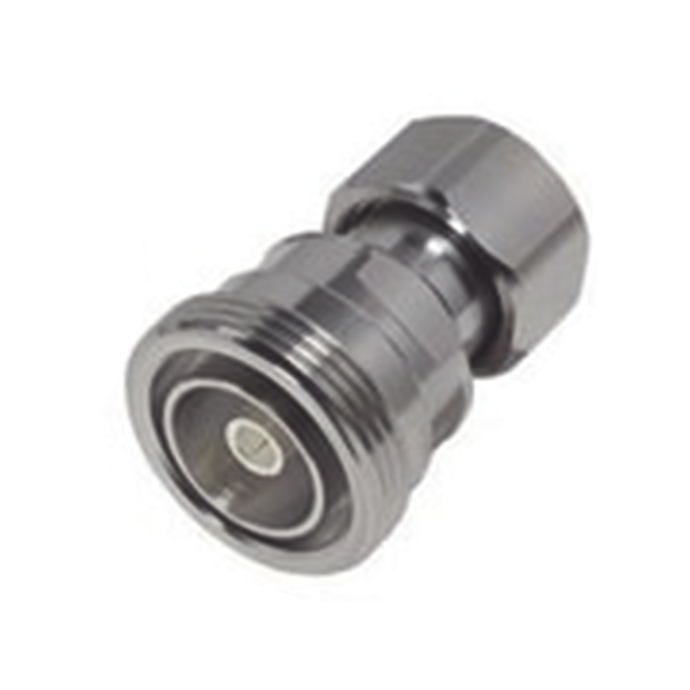 DIN 7-16 Female to 4.3-10 Male Inline Connector Adapter, White Bronze/Silver/Teflon.