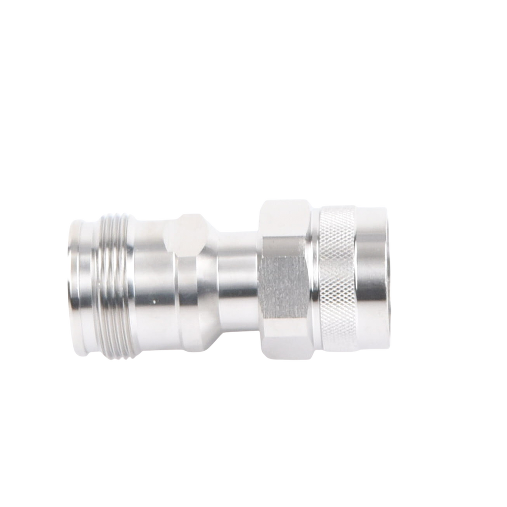 4.3-10 Female to N Male Inline Connector Adapter, White Bronze/Silver/Teflon.