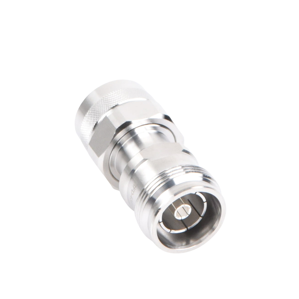 4.3-10 Female to N Male Inline Connector Adapter, White Bronze/Silver/Teflon.