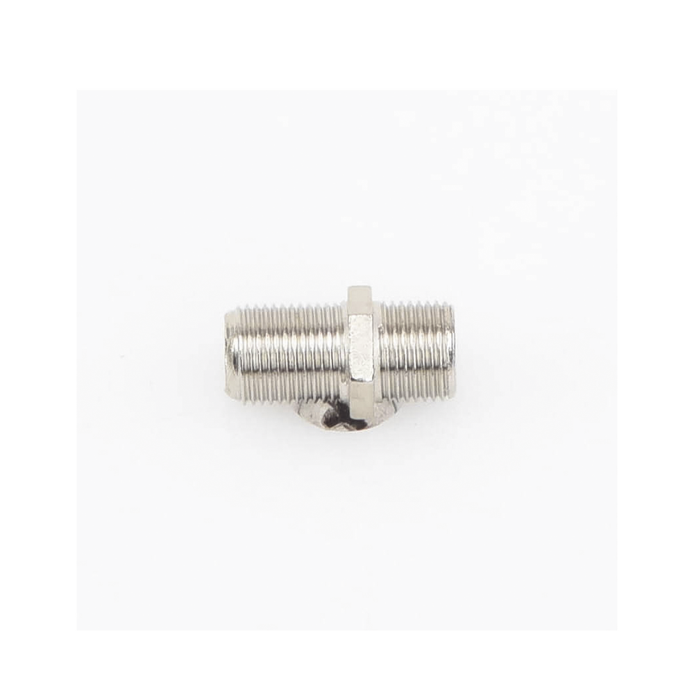 Adaptador Barril para 75 Ohm, de Conector F Hembra a F Hembra, Níquel/ Estaño/ Polietileno.