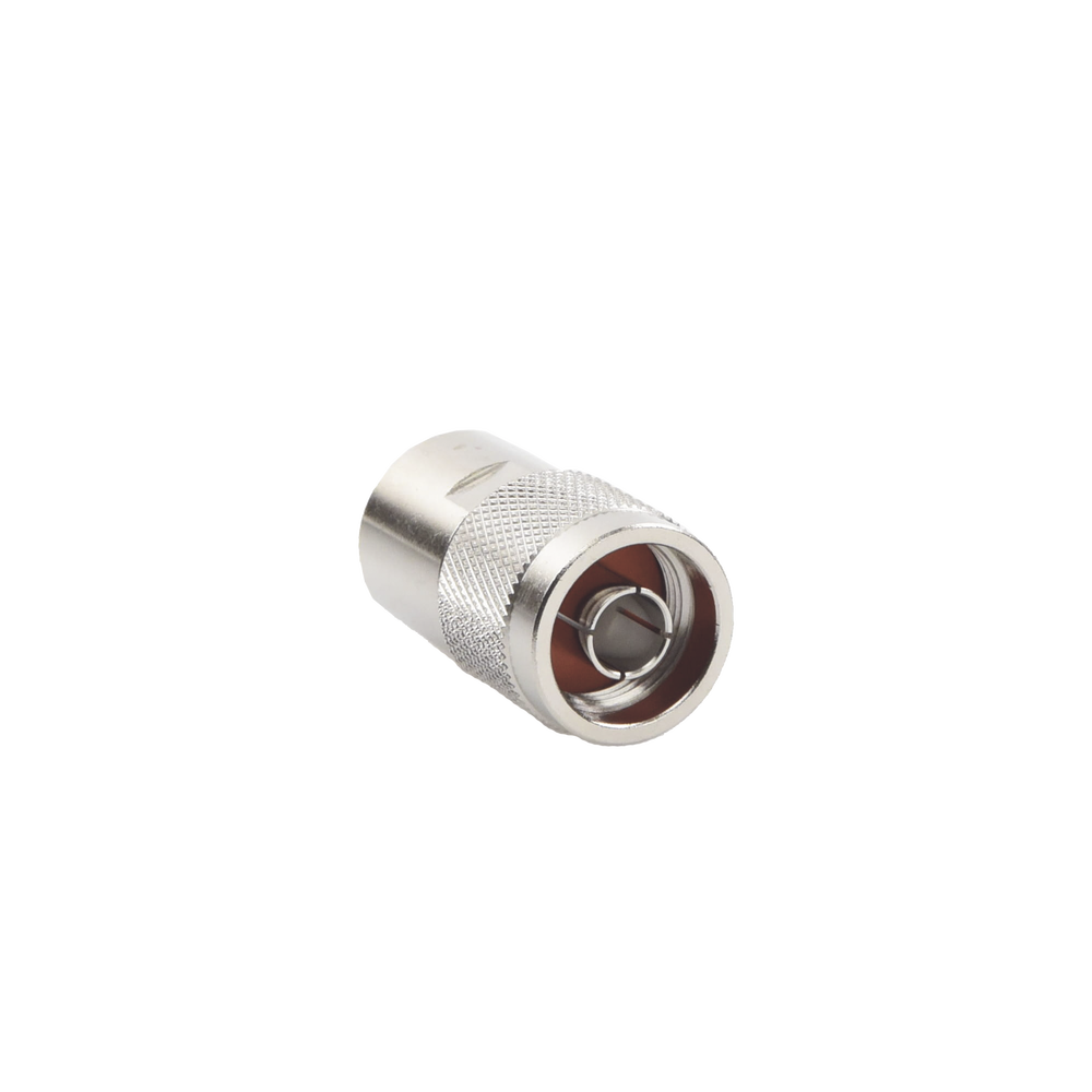Conector N Macho de Rosca en Cables con Conductor Central AWG-11 ó 13 tipo RG-213/U (8267), RG-214 (8268), RG-8/U (8237), Niquel/ Oro/ Teflón.
