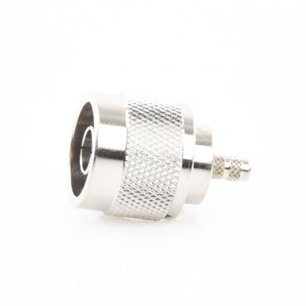 N Male Crimp Ring Connector for RG-58/U, RG-142/U, LMR-195 Coaxial Cables, Nickel/Gold/Teflon.