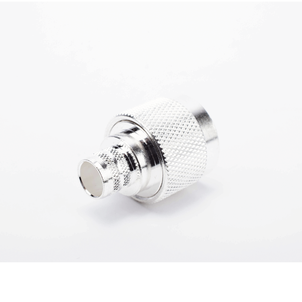 N Male Crimp Ring Connector on Cables with AWG-11 or 13 Center Conductor type RG-8/U (BELDEN 8237), RG213/U (8267), RG214 (8268).