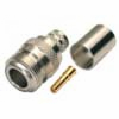 Conector N Hembra de Anillo Plegable para Cables 9913, 8214, LMR-400, RG8/U-SYS, RFLASH-1113, Niquel/ Oro/ Teflón.