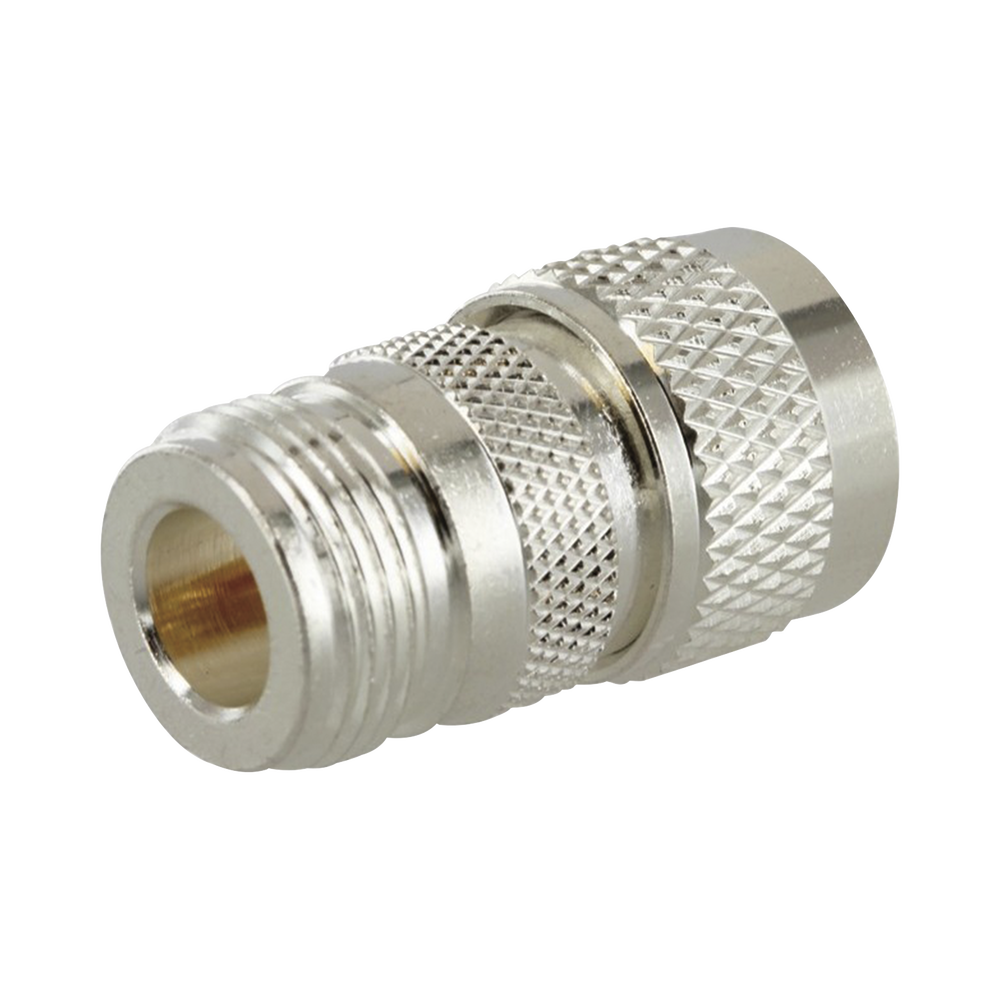 Adaptador en Línea de Conector N Hembra a UHF Macho (PL-259), Plata/ Oro/ Teflón.