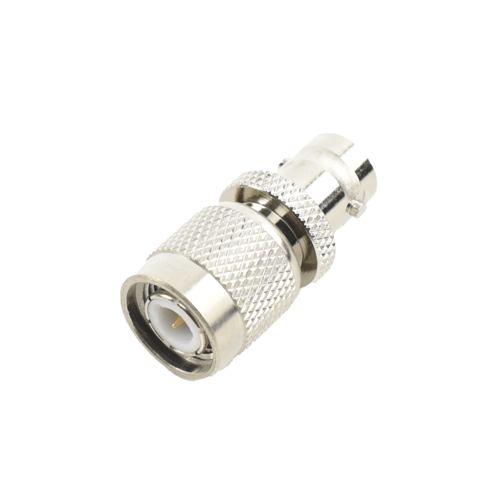 Inline Adapter, TNC Male to BNC Female Connector, Nickel/Gold/Teflon.