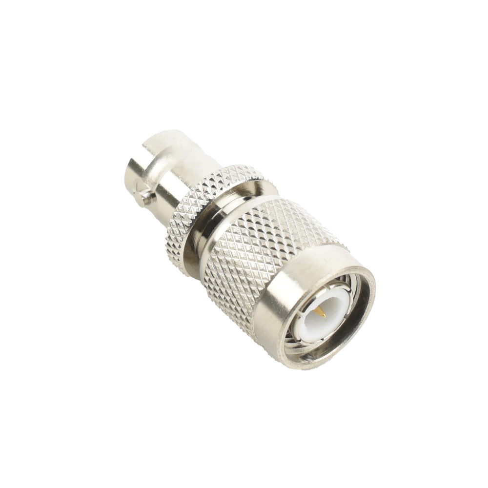 Inline Adapter, TNC Male to BNC Female Connector, Nickel/Gold/Teflon.