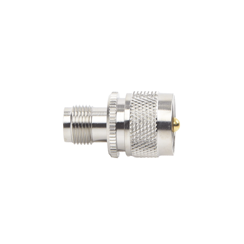 Adaptador en Línea de Conector TNC Hembra a UHF Macho (PL-259), Níquel/ Oro/ Teflón.