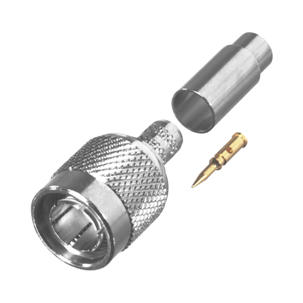 Conector TNC Macho en 75 Ohm, de Anillo Plegable para Cable RG-59/U, AWG 20, Níquel/ Oro/ Teflón.â€‹
