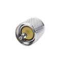 Conector UHF Macho (PL-259) de Anillo Plegable para Cable Coaxial RG-8/X, 9258, LMR-240,  Níquel/ Plata/ Baquelita.