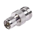 Adaptador en Línea, de Conector Mini-UHF Macho a N Hembra, Níquel/ Oro/ Teflón.