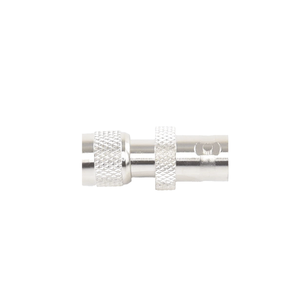 Inline Adapter, Mini UHF Male to BNC Female Connector, Nickel/Gold/Teflon.