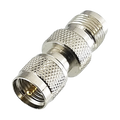 Adaptador en Línea, de Conector Mini UHF Macho a TNC Hembra, Níquel/ Oro/ Teflón.