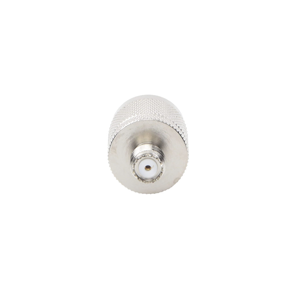 Inline Adapter, Mini UHF Female to N Male Connector, Nickel/Gold/Teflon.