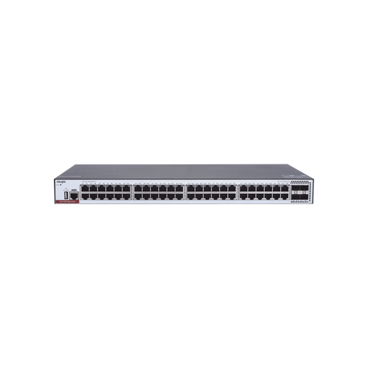 Switch Administrable Capa 3 PoE con 48 puertos Gigabit 802.3af/at + 4 SFP+ para fibra 10Gb, hasta 405 watts, gestión gratuita desde la nube.
