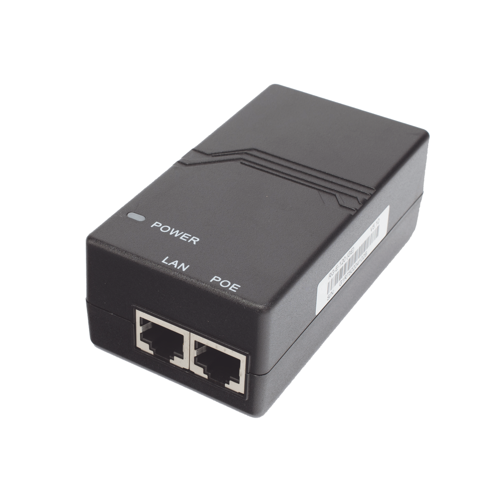 Inyector PoE estándar 802.3af Gigabit, 15W
