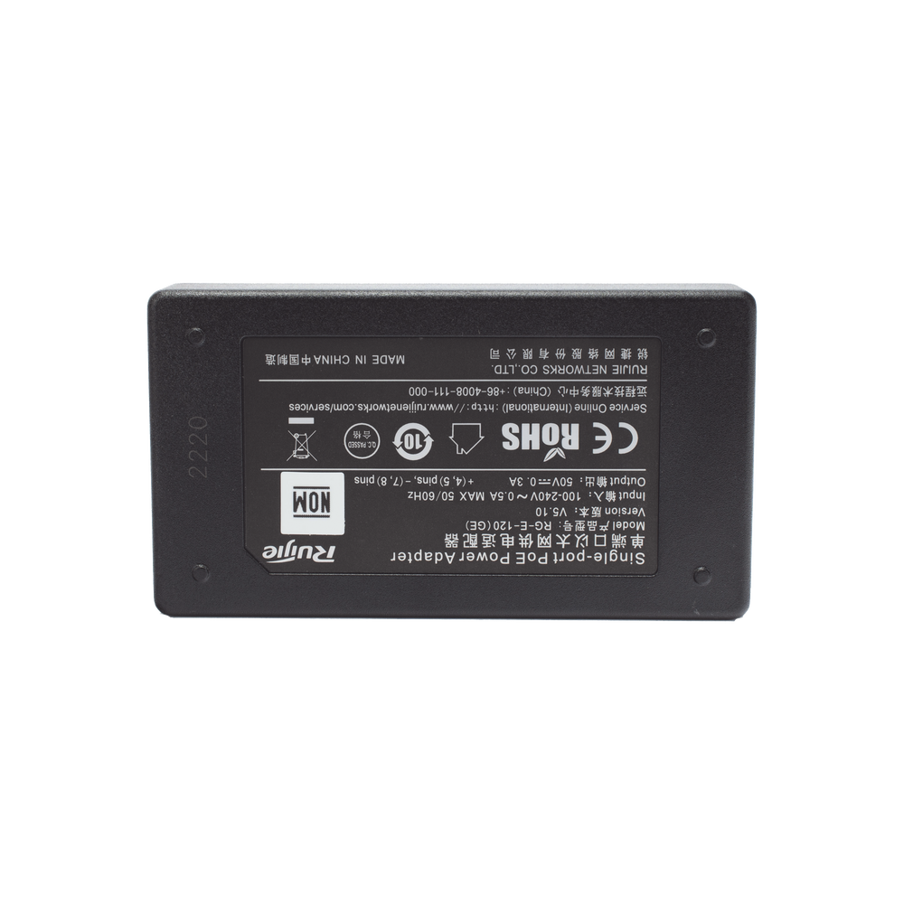Inyector PoE estándar 802.3af Gigabit, 15W