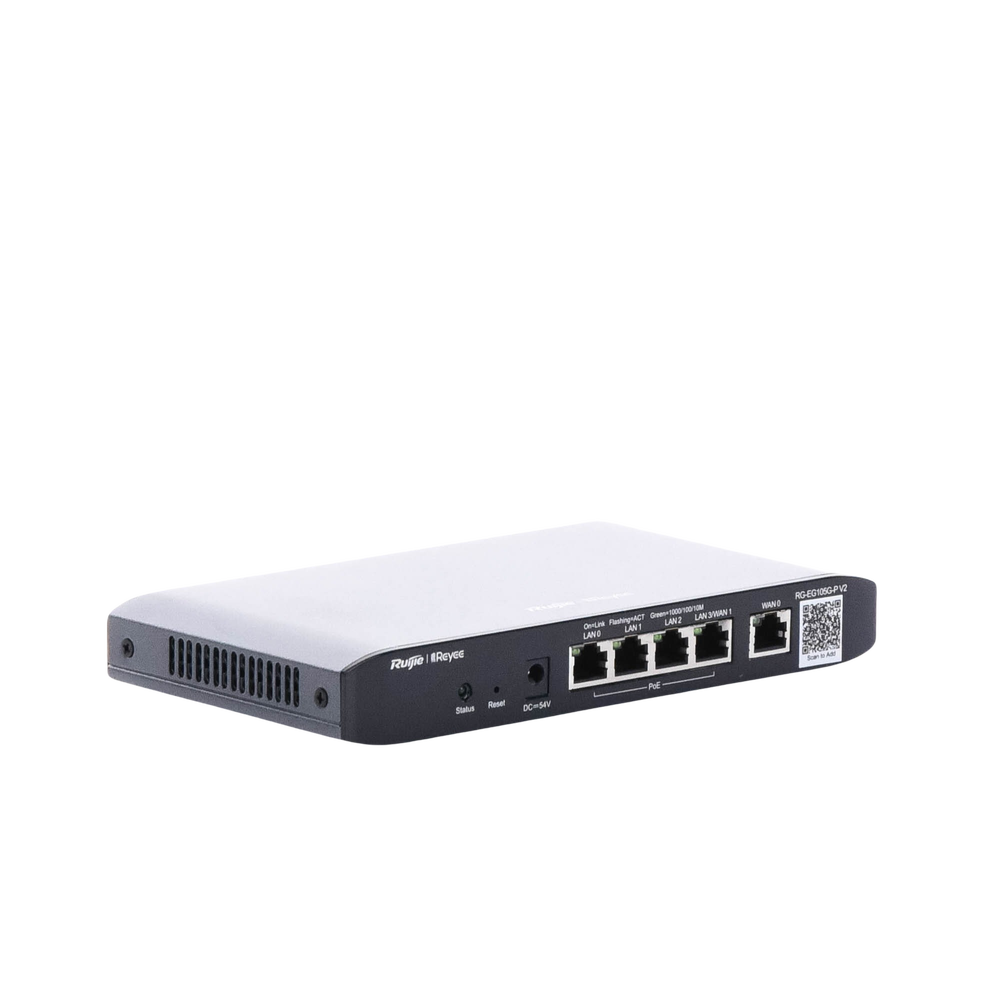 Reyee Cloud Managed PoE Router, 5 Gigabit Ports, 4 PoE+ Outputs, Supports up to 100 Users, 600 Mbps