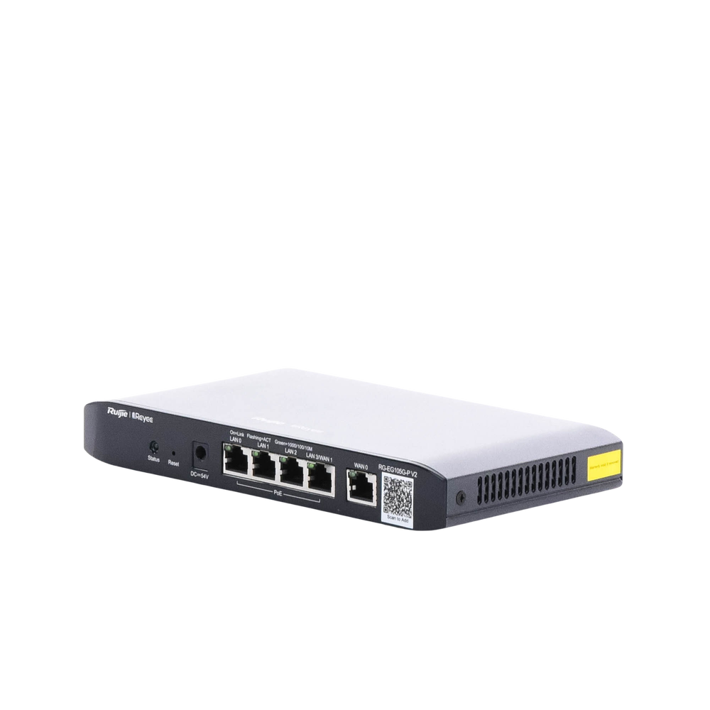 Reyee Cloud Managed PoE Router, 5 Gigabit Ports, 4 PoE+ Outputs, Supports up to 100 Users, 600 Mbps