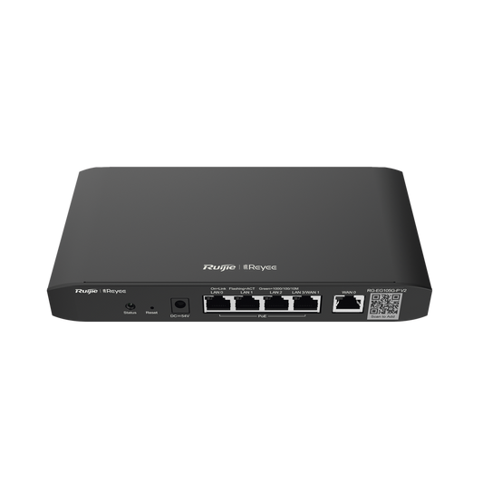 Reyee Router PoE Gestionable en la Nube, 5 Puertos Gigabit, 4 Salidas PoE+, Soporta hasta 100 Usuarios, 600 Mbps
