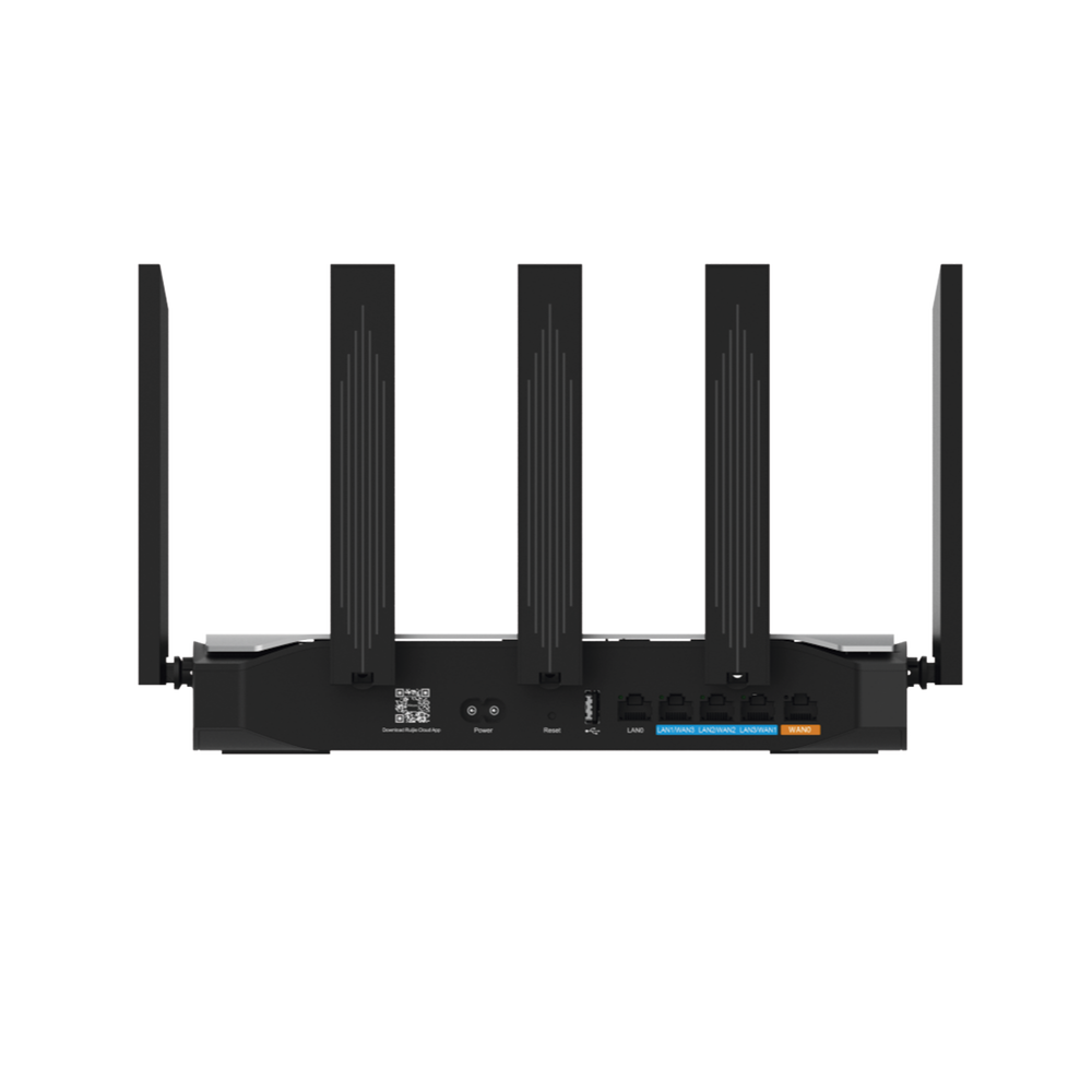 Router inalámbrico Wi-Fi 6 empresarial todo en uno, 2976 Mbps, hasta 180 usuarios, 5 puertos GE, 5 antenas externas (de 5 dBi), Incorpora Reyee Mesh