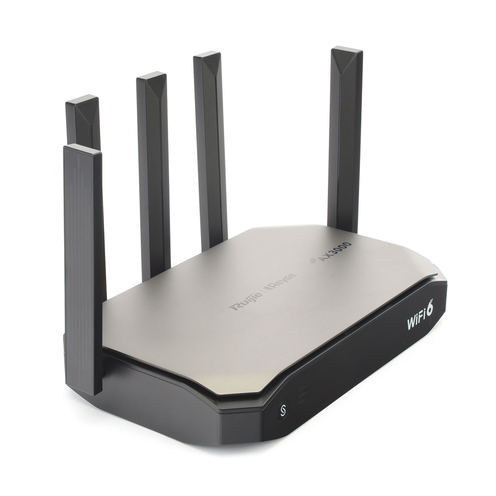 Router inalámbrico Wi-Fi 6 empresarial todo en uno, 2976 Mbps, hasta 180 usuarios, 5 puertos GE, 5 antenas externas (de 5 dBi), Incorpora Reyee Mesh