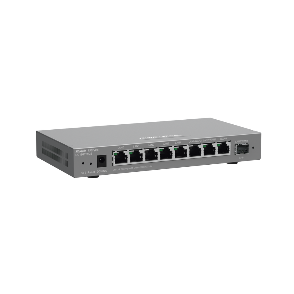 RG-EG209GS Router Administrable con 9 Puertos Gigabit, Soporta 2x WAN Configurables, 1 Puerto SFP 1Gb, hasta 200 Clientes