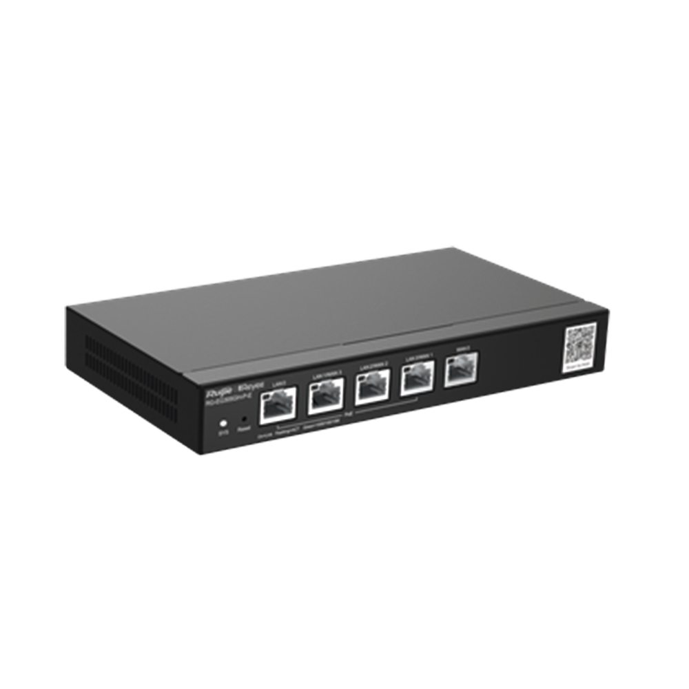 Reyee High-Performance 5-Port PoE Office Router, Cloud Manageable, 1.5 Gbps, Up to 300 Clients, 4 PoE Outputs, 64 VPN Tunnels