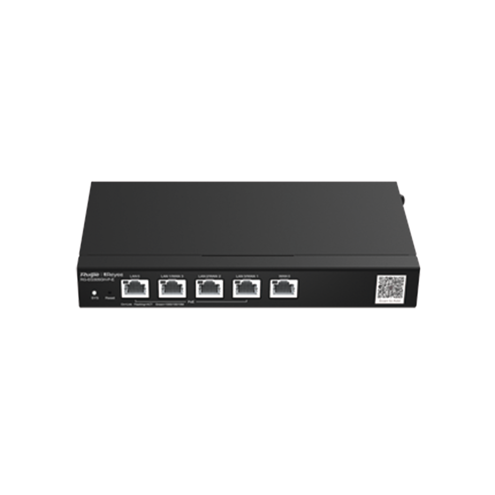 Reyee High-Performance 5-Port PoE Office Router, Cloud Manageable, 1.5 Gbps, Up to 300 Clients, 4 PoE Outputs, 64 VPN Tunnels