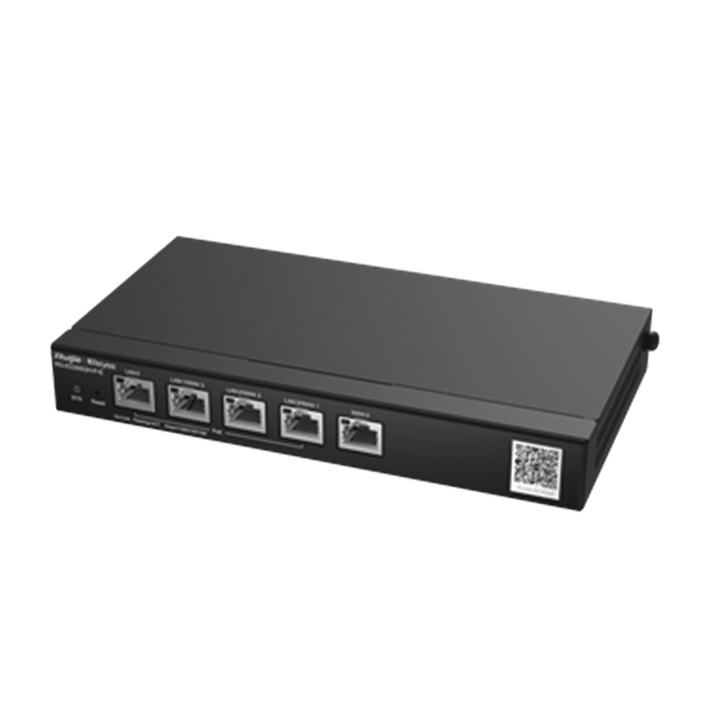 Reyee High-Performance 5-Port PoE Office Router, Cloud Manageable, 1.5 Gbps, Up to 300 Clients, 4 PoE Outputs, 64 VPN Tunnels