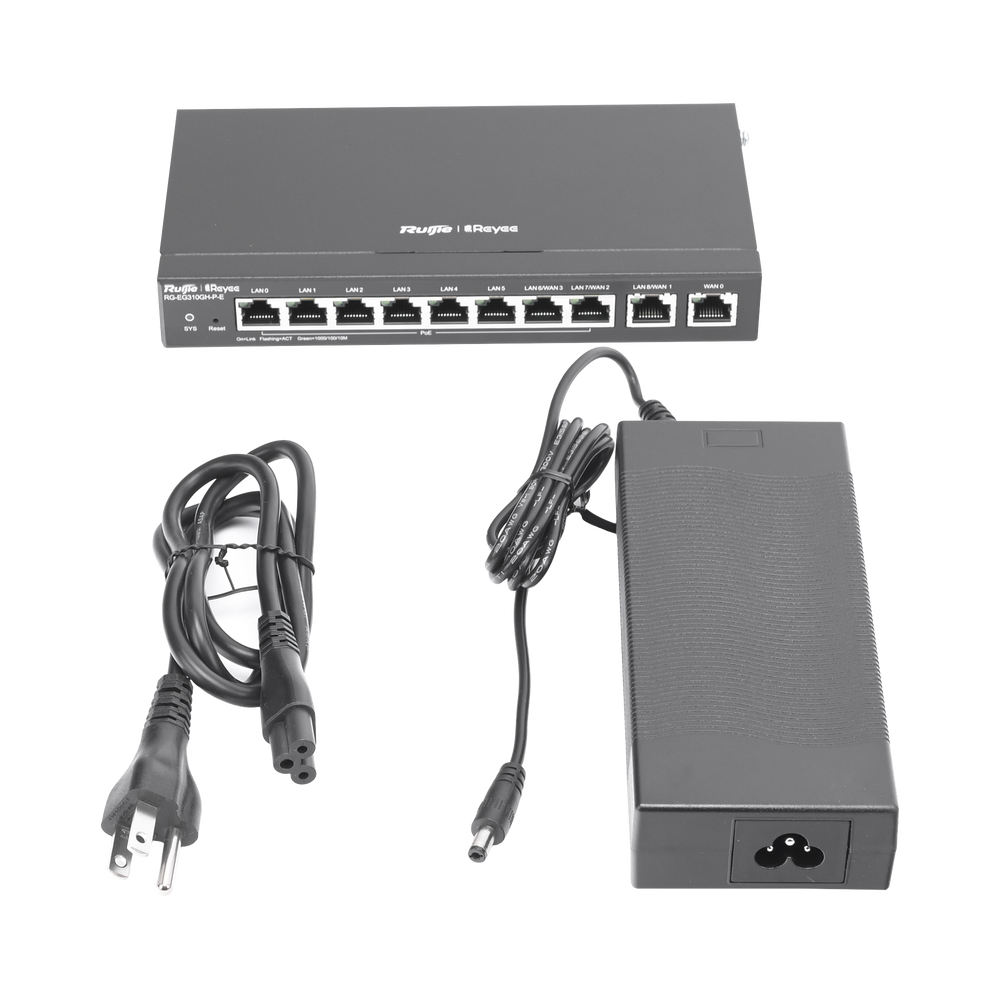 RG-EG310GH-PE, 10-Port Gigabit Cloud-Managed High-Performance PoE Office Router
