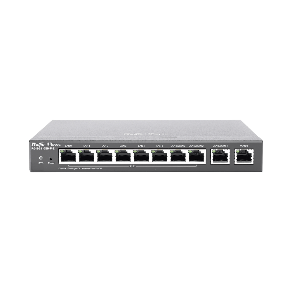 RG-EG310GH-PE, 10-Port Gigabit Cloud-Managed High-Performance PoE Office Router
