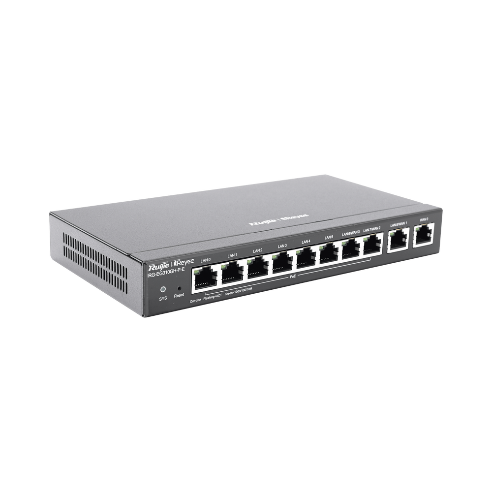 RG-EG310GH-PE, 10-Port Gigabit Cloud-Managed High-Performance PoE Office Router