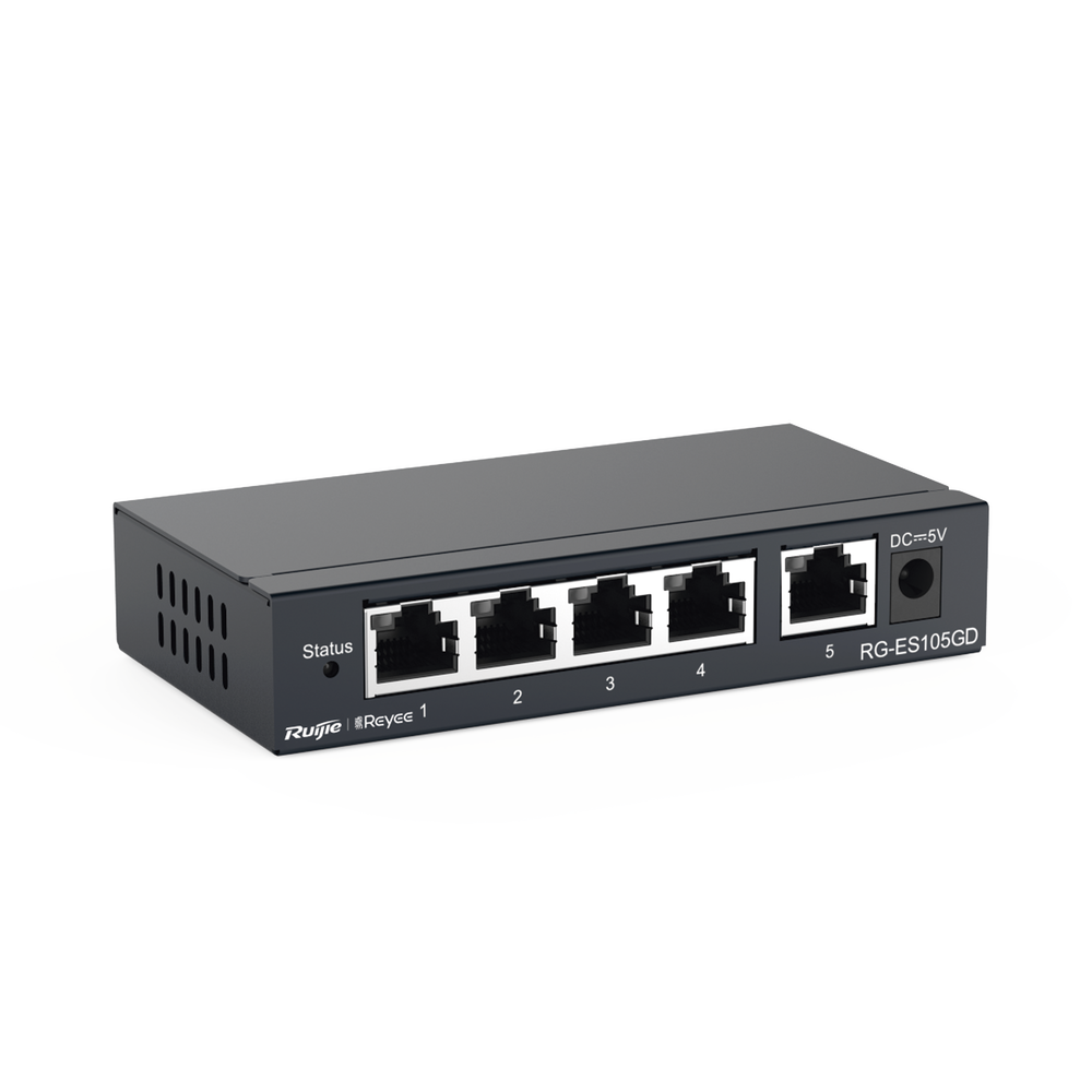 RG-ES105GD, Switch No Gestionado sin PoE de 5 puertos 10/100/1000Mbps