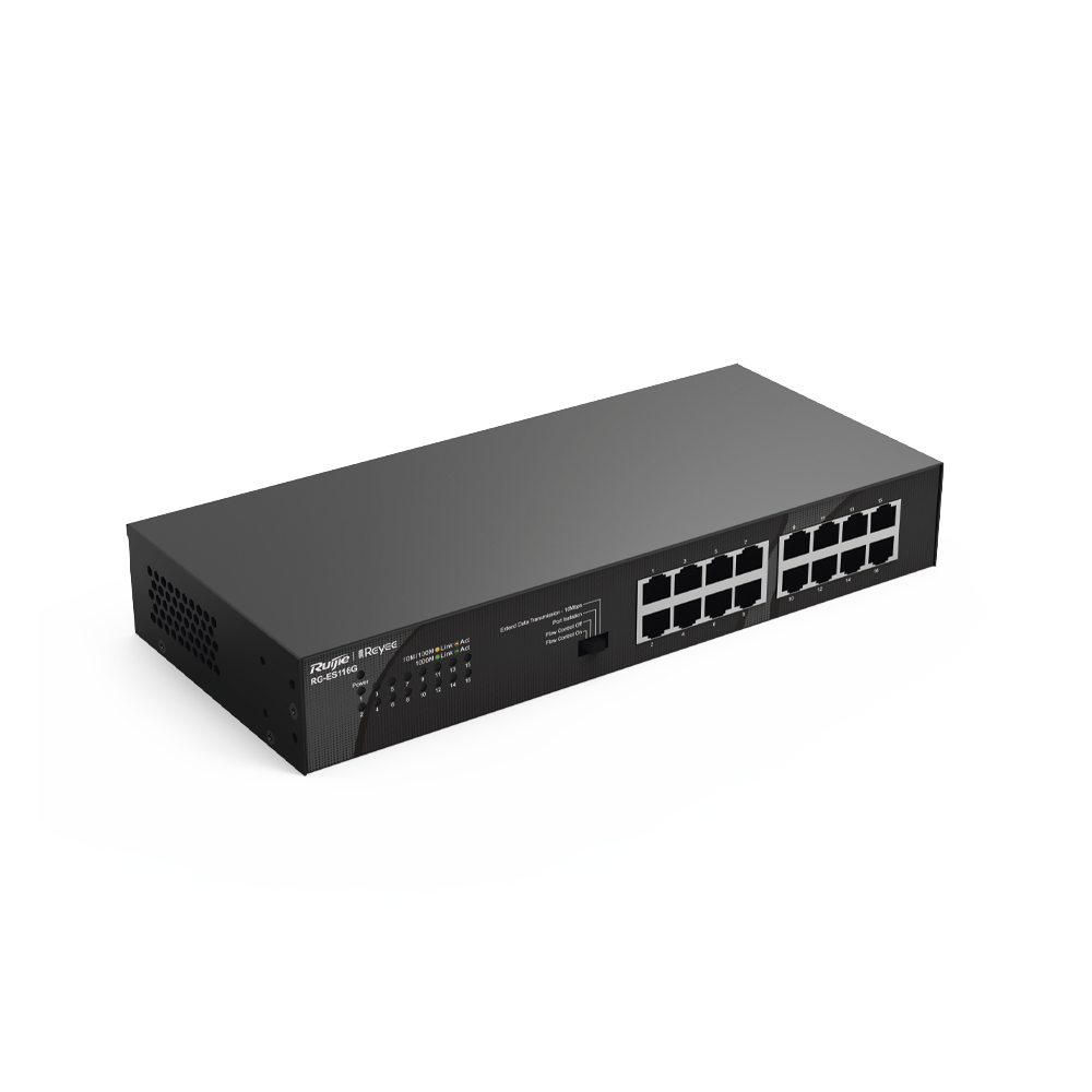Switch no administrable, Sin PoE de 16 puertos 10/100/1000Mbps.xxxxxxcccccccccccc