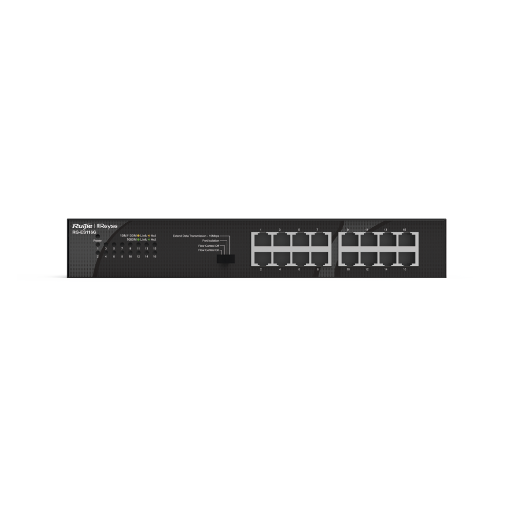 Switch no administrable, Sin PoE de 16 puertos 10/100/1000Mbps.xxxxxxcccccccccccc