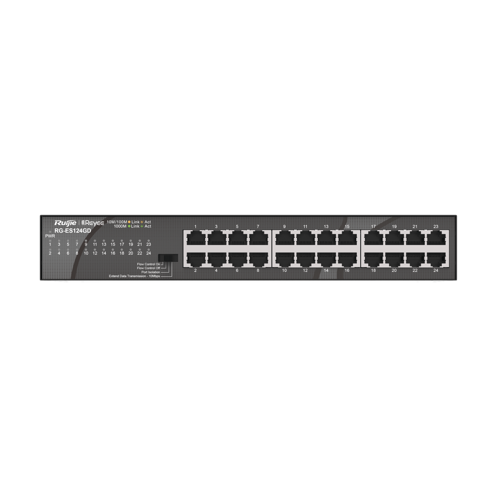 RG-ES124GD, Switch no Gestionable de 24 puertos con Velocidades de 10/100/1000 Mbps