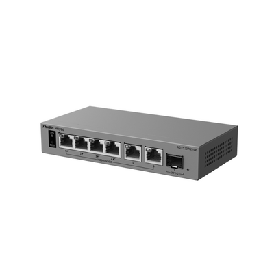 Switch Gigabit Smart Cloud Managed PoE+ / 7 Puertos (4 PoE+ 40 W) / 1 SFP Gigabit / Capa 2 / Gestión Cloud / Modo CCTV /