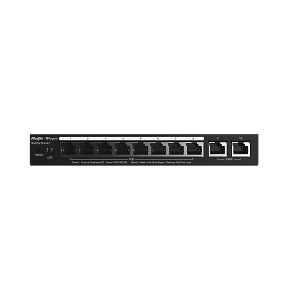 Switch PoE gestionable en la nube de 10 puertos gigabit, 8 PoE+ hasta 70W, reconocimiento de cámaras IP, valor único para redes CCTV, prevención automática de bucles para garantizar la continuidad del servicio 