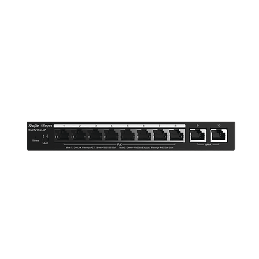 Switch PoE gestionable en la nube de 10 puertos gigabit, 8 PoE+ hasta 70W, reconocimiento de cámaras IP, valor único para redes CCTV, prevención automática de bucles para garantizar la continuidad del servicio 