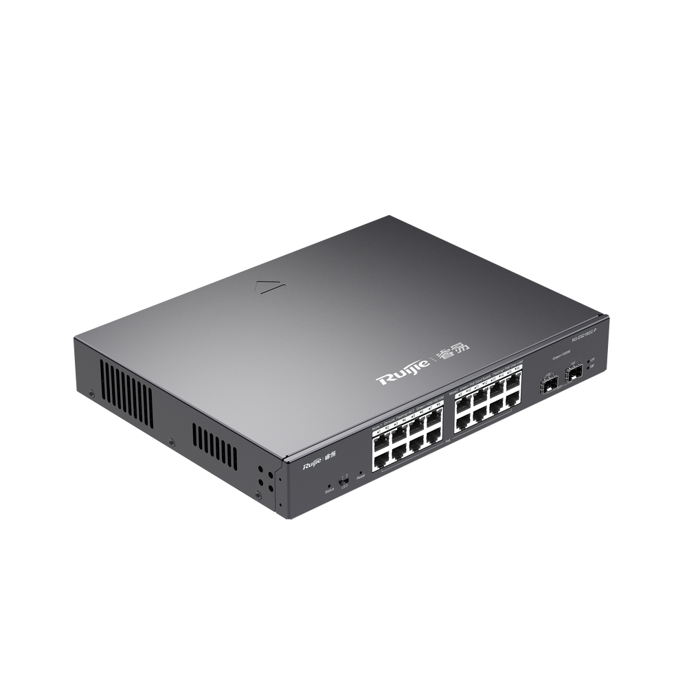 18-Port Cloud Managed Smart Gigabit PoE Switch, 16 Gigabit PoE+ Ports, 2 SFP, IP Camera Recognition, Unique Value for CCTV Networks, Automatic Loop Prevention to Ensure Service Continuity