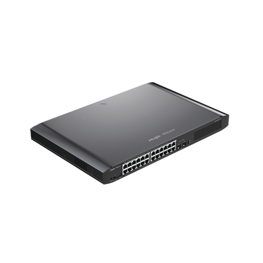 Switch PoE/PoE+ Gestionable en la Nube, 24 Puertos Gigabit + 2 SFP, 370W, Reconocimiento de Cámara IP, Valor Único para la Red CCTV